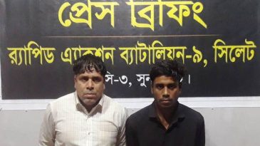 দোয়ারাবাজারে র‍্যাবের অভিযানে বিদেশী মদসহ আটক ২