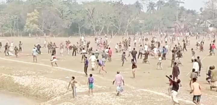 শান্তিগঞ্জে দুই পক্ষের সং ঘ র্ষ আহত ৩০,আ ট ক ১