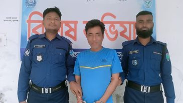 ছাতকে পুলিশের অভিযানে স্বে চ্ছা সেবক লীগ নেতা রঞ্জন গ্রে*ফতার